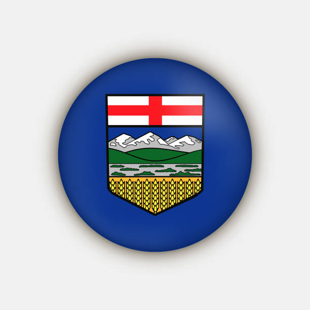 ilustrações de stock, clip art, desenhos animados e ícones de alberta flag, province of canada. vector illustration. - alberta flag canada province