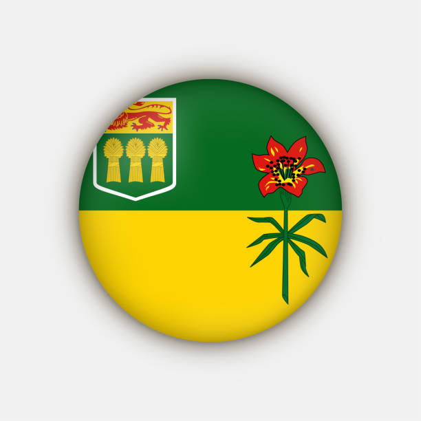 ilustrações, clipart, desenhos animados e ícones de bandeira de saskatchewan, província do canadá. ilustração vetorial. - saskatchewan flag canada banner