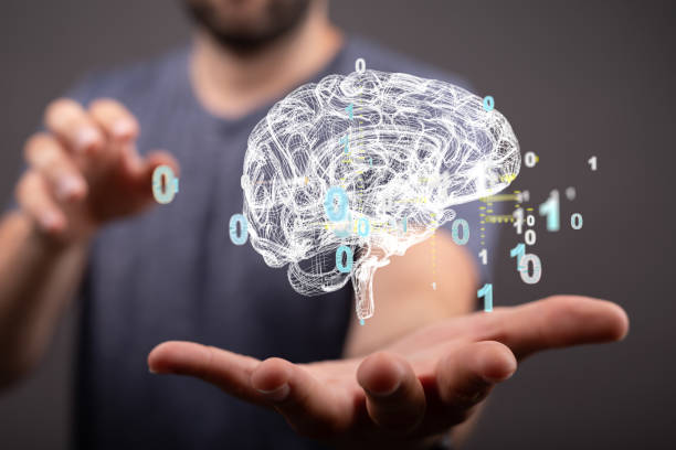 istock 3D render of a holographic digital style human brain conveying the idea 1466303074