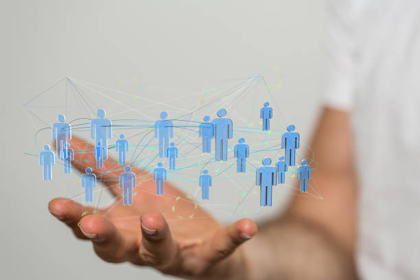 istock Business people silhouettes network team 1466304162