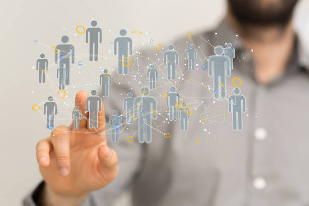 istock 3d rendering of a team connection and network symbol and a male hand 1466304219