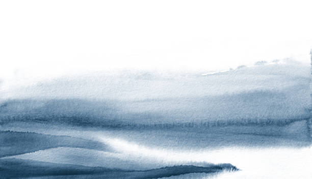 istock Abstract hand painted watercolor grey and blue landscape background, modern pastel coloured texture. 1466306483