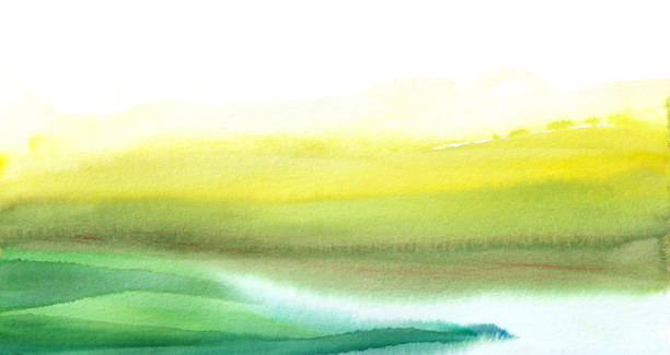 istock Abstract hand painted watercolor landscape background, modern pastel coloured texture. 1466306490