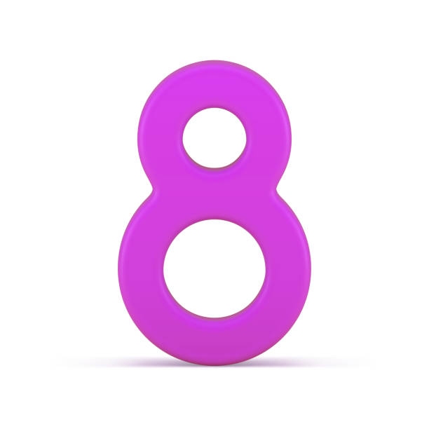 istock Eight number purple infinity font letter birthday age traditional spring holiday 3d icon vector 1466308813