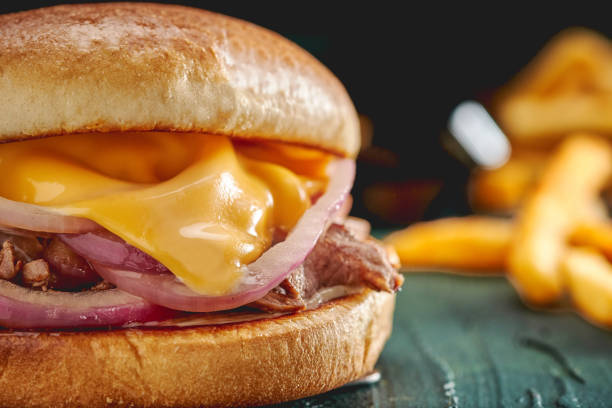 istock Closeup shot of a fresh hamburger 1466310222