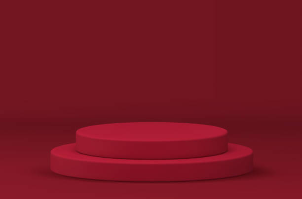 istock 3d podium red promo display cylinder level construction for product presentation realistic vector 1466310462