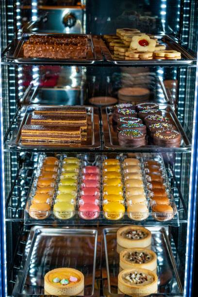 istock Closeup of different cookies on showcase 1466310884