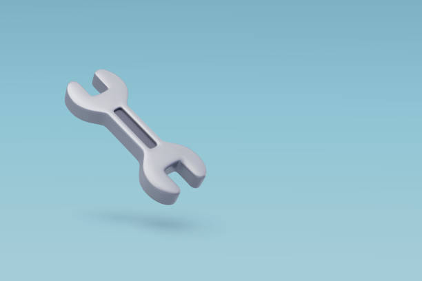 istock 3d Vector Wrench of Metallic Mechanic Tool, Construction and Maintenance Icon for Web Design. 1466312358