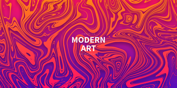 Modern and trendy background. Abstract design with a fluid, liquid effect and a beautiful color gradient. This illustration can be used for your design, with space for your text (colors used: Orange, Red, Pink, Purple, Blue). Vector Illustration (EPS file, well layered and grouped), wide format (2:1). Easy to edit, manipulate, resize or colorize. Vector and Jpeg file of different sizes.