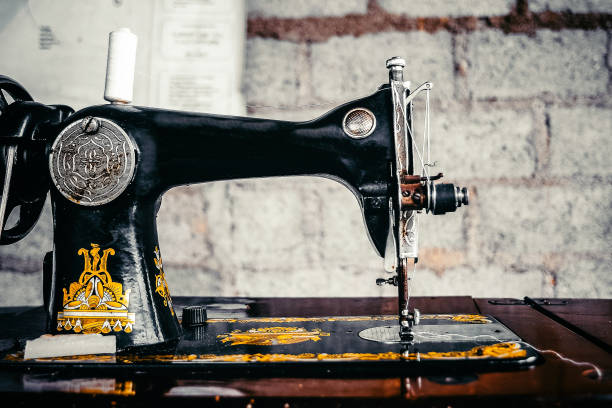 istock Scenic view of a vintage sewing machine on a blurred background 1466319055