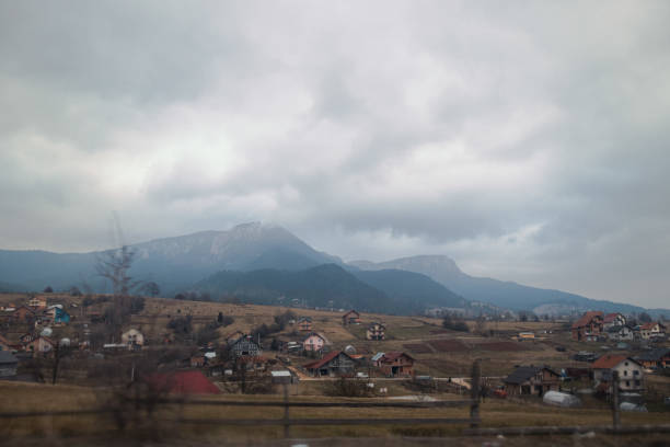 istock Small village in a mountainous area on a cloudy day 1466320071