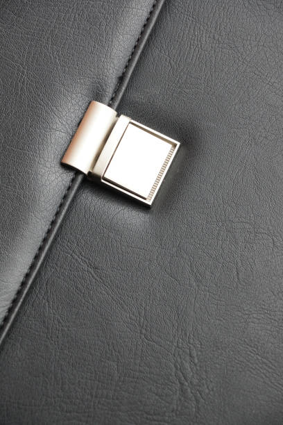 istock Metal fastener on a leather bag 1466321439