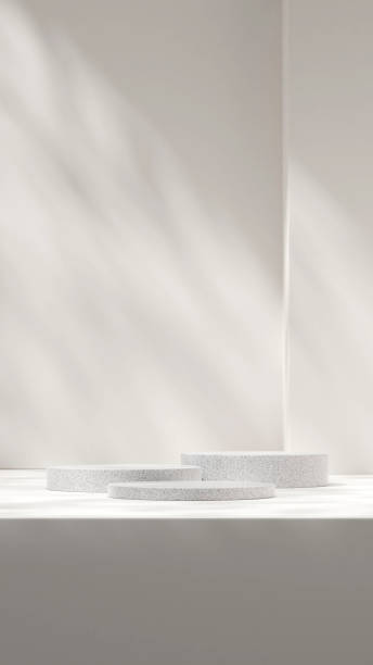 istock Minimal empty scene 3d rendering mockup granite texture podium product in portrait white background 1466323797