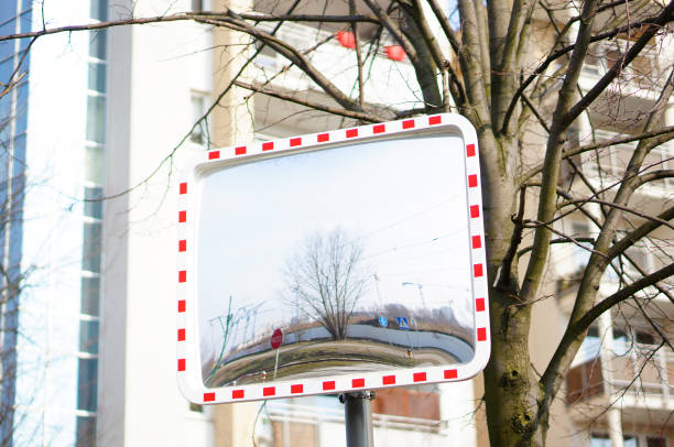 istock Reflective convex mirror for traffic safety 1466324149