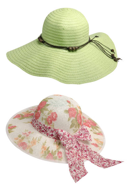 istock woman  hat isolated on white background .Women's beach hat . green hat 1466325111