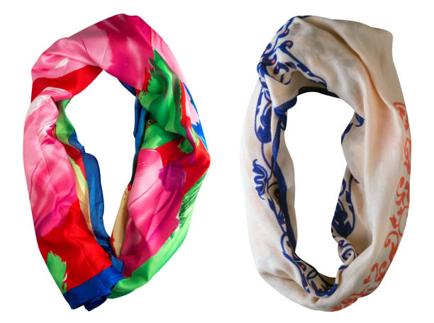 istock scarf summer. multicolored scarf. Scarf top view 1466325176