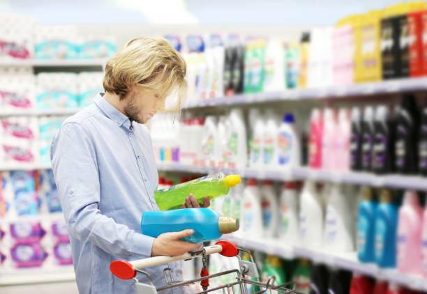 istock shopping in supermarket.(washing powder,detergent,shampoo,toilet paper, soap) 1466325197