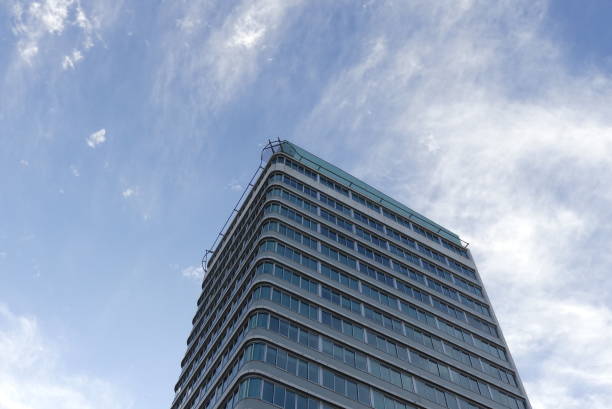istock Block of flats with blue windows 1466327423