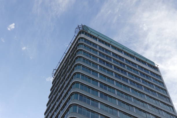 istock Block of flats with blue windows 1466327431