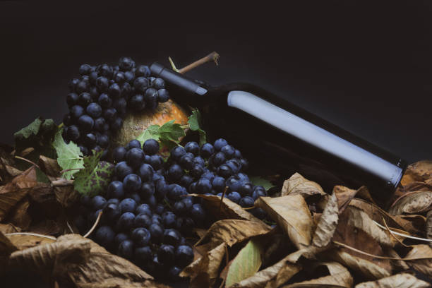 A closeup of the grapes on the surface