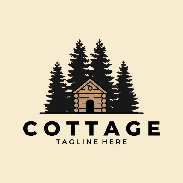 cottage vintage logo vector template design