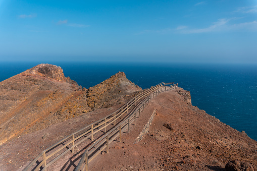 The path near Entallada lighthouse in the municipality of Las Playitas, east coast of the island of Fuerteventura, Canary Islands, Spain