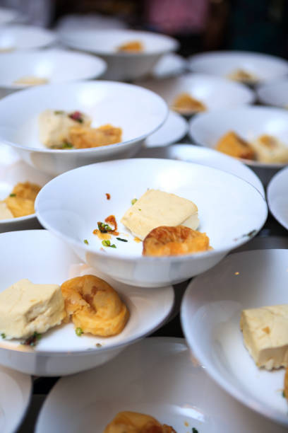 istock Close up of bakwan malang in white plate stacked on table 1466335759