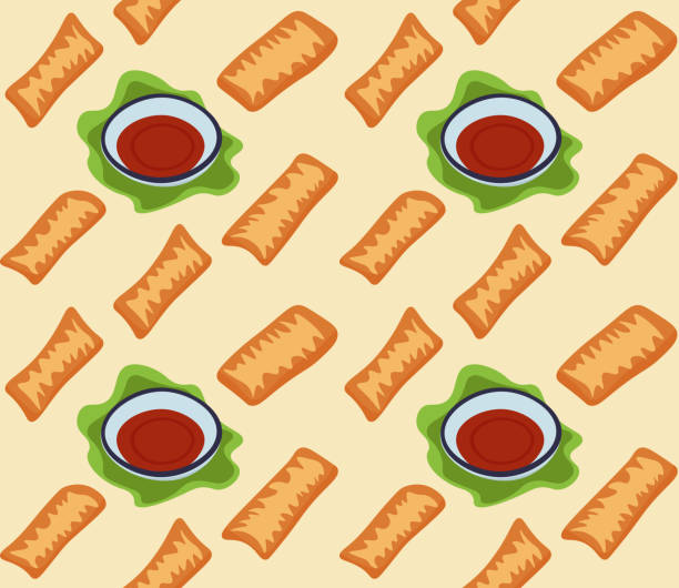 Clip Art Spring Rools 200+ Spring Rolls Fried Stock Illustrations, Royalty-Free Vector ...
