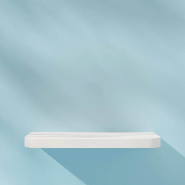 istock Empty scene of white podium in square with light sky blue podium, 3D rendering 1466352637