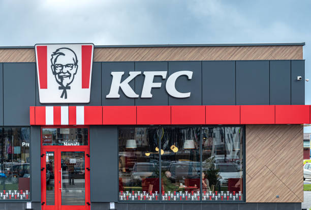 The first KFC drive thru restaurant in Bosnia and Herzegovina was opened yesterday in Sarajevo stock photo