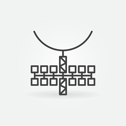 Radiosonde with Big Solar Panels vector concept icon or symbol in outline style