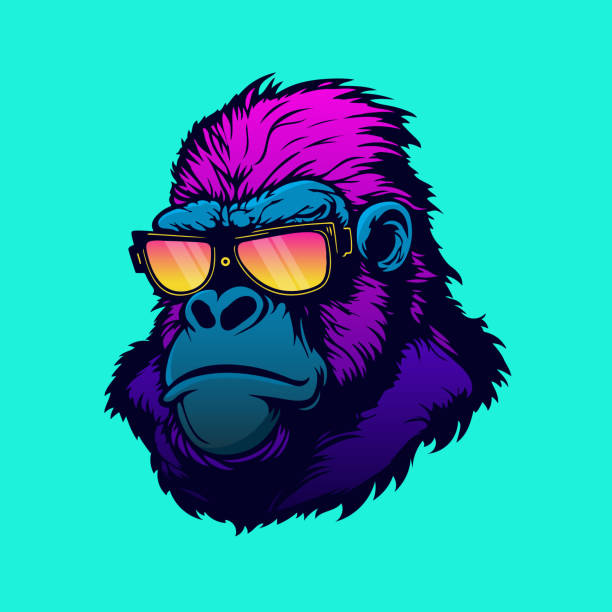 Gorilla head mascot. Vector logo design. Gorilla head mascot. Vector logo design. Sports team logo cool logo stock illustrations