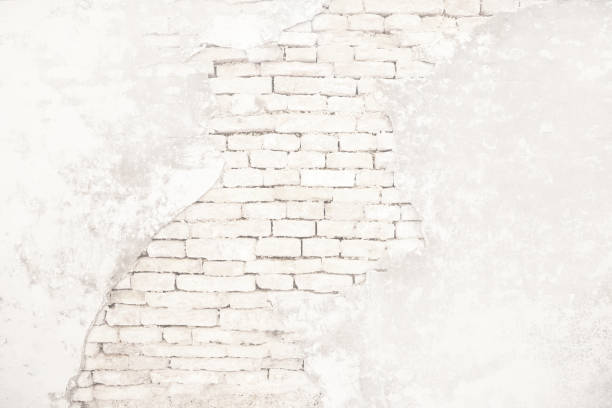 istock Texture of old white brick wall as background 1466362837