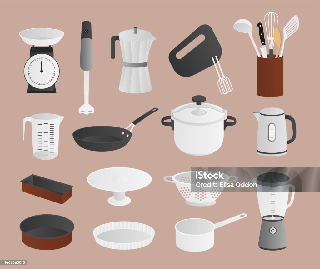 Kitchen Objects Examples Kitchen Objects For Cooking Stock Illustration - Download Image Now ...