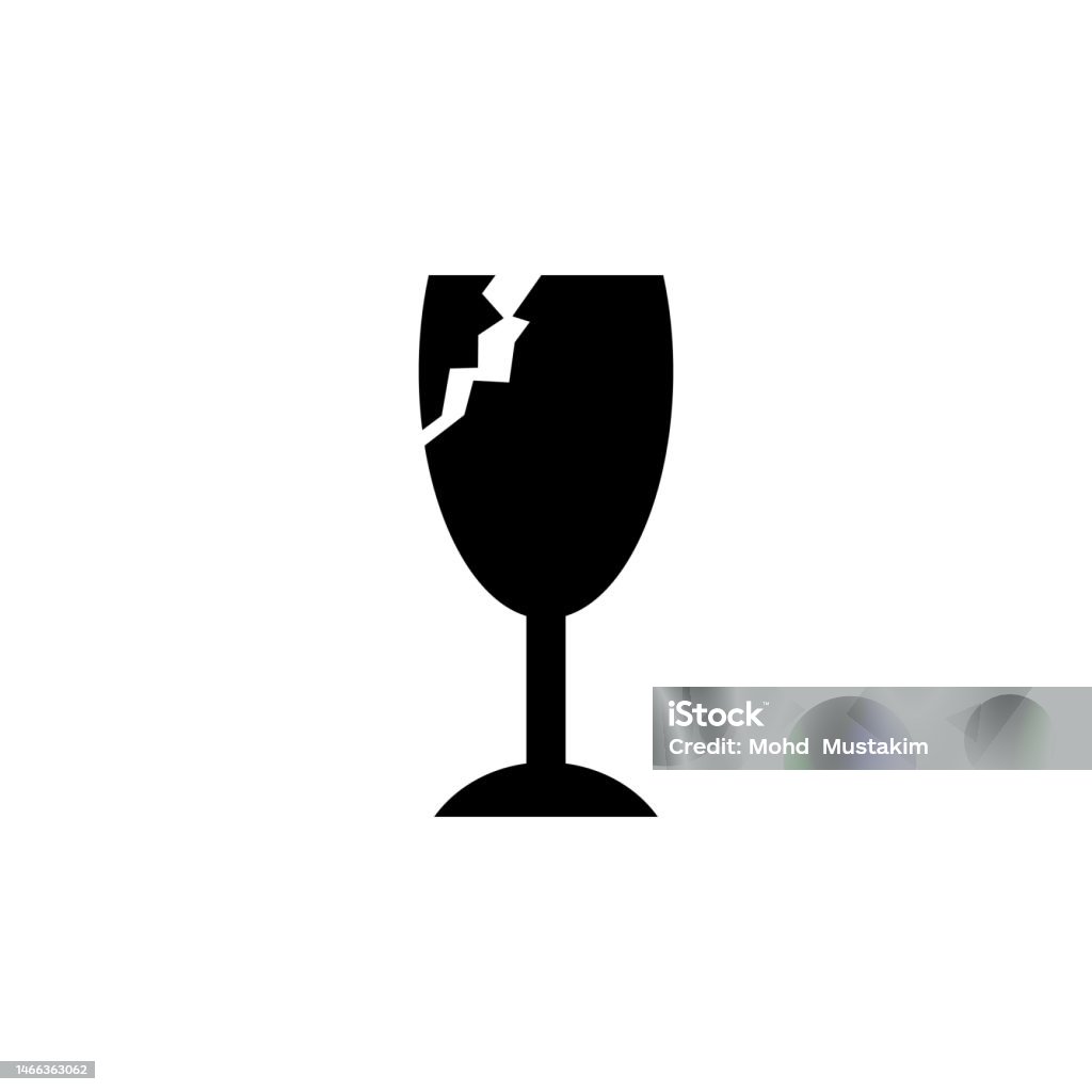 Glass Symbol Free Vector Fragile Black Glass Symbol Design Stock Illustration ...