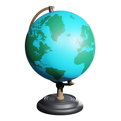 (Clipping path) Desktop world Globe isolated on white background