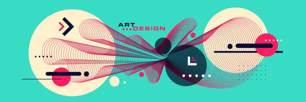 Vector illustration of Abstract colorful color circle geometric pattern design and background.