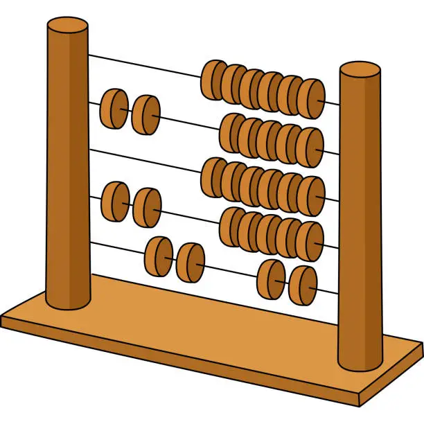 Vector illustration of Abacus Cartoon Colored Clipart Illustration