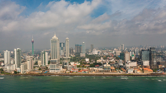 Buildings located nearly the waterfront in Colombo the capital cities of Sri Lanka.