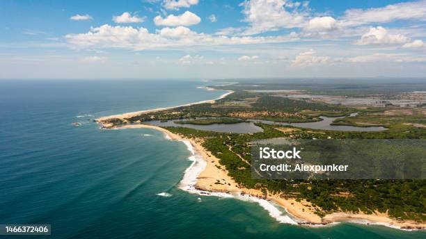 Coast Of The Island Of Sri Lanka Stock Photo - Download Image Now - Arugam Bay, Bay of Water, Aerial View