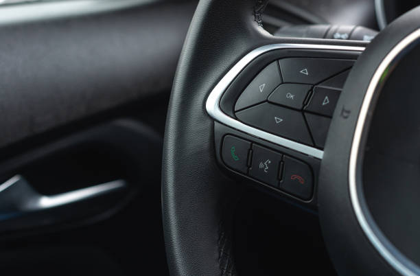 istock Buttons on the steering wheel, hands-free system, steering wheel controls. 1466372551