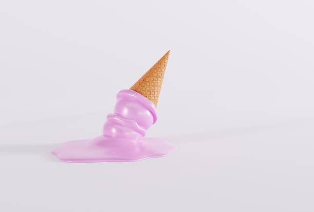 istock Melted ice in a waffle on the ground and light background. 1466376072