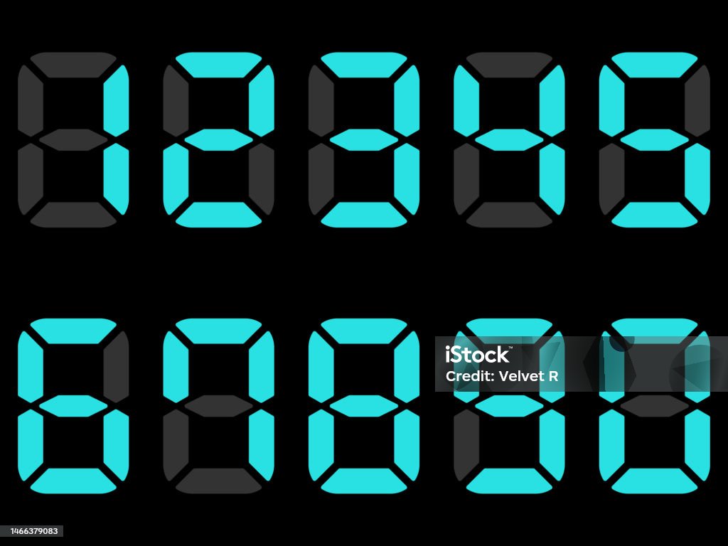 Digital Numeric Digital Number Material Stock Illustration - Download Image Now ...