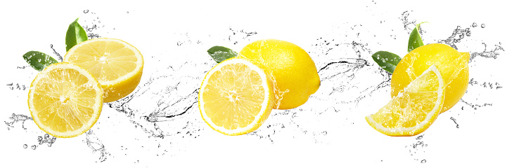 the lemon with water splash