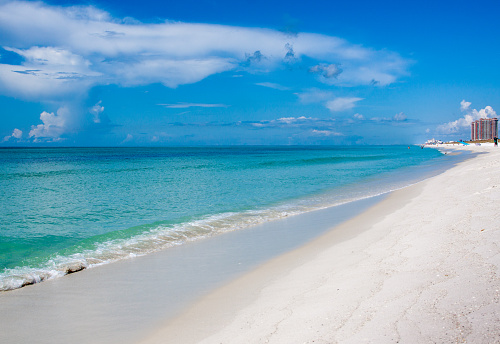 The white sands and mixture of colors of the ocean are known at Pensacola Beach and the Gulf Coast.