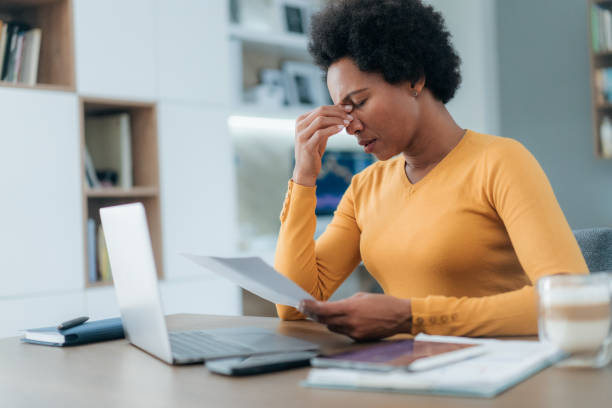 istock Tired Business woman 1466403665