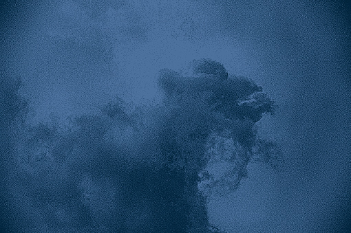Blue, Vector Stipple illustration of dramatic storm clouds