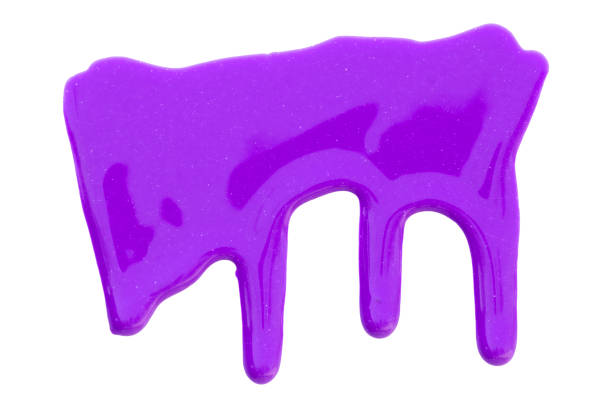 istock Purple with pigments flowing down. Isolated on white background. 1466411355