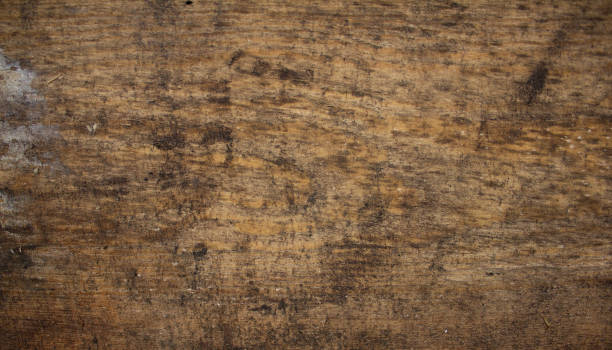 istock Top view, background. Untreated old board scratched and weathered. Board with a bright pattern of wood close-up. Wood background on a cut tree trunk. 1466413062