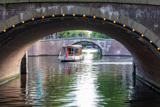 istock The ship sails under the bridge in Amsterdam 1466414504